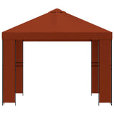 Gazebo 3 x 3 m Terracotta Poliestere e Acciaio 190 gsm