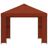 Gazebo 3 x 3 m Terracotta Poliestere e Acciaio 190 gsm
