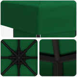 Gazebo 3 x 3 m Verde Poliestere e Acciaio 190 gsm