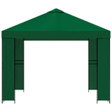 Gazebo 3 x 3 m Verde Poliestere e Acciaio 190 gsm