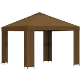 Gazebo 3 x 3 m Tortora Poliestere e Acciaio 190 gsm