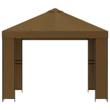 Gazebo 3 x 3 m Tortora Poliestere e Acciaio 190 gsm