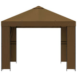 Gazebo 3 x 3 m Tortora Poliestere e Acciaio 190 gsm