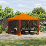 Gazebo 3 x 3 m Arancione Poliestere e Acciaio 190 gsm