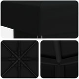 Gazebo 3 x 3 m Nero Poliestere e Acciaio 190 gsm