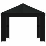 Gazebo 3 x 3 m Nero Poliestere e Acciaio 190 gsm