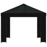 Gazebo 3 x 3 m Nero Poliestere e Acciaio 190 gsm