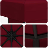 Gazebo 3 x 3 m Borgogna Poliestere e Acciaio 190 gsm