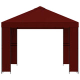 Gazebo 3 x 3 m Borgogna Poliestere e Acciaio 190 gsm