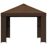 Gazebo 3 x 3 m Marrone Poliestere e Acciaio 190 gsm