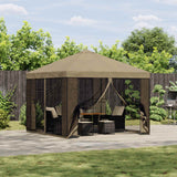 Gazebo da giardino con pareti laterali 3 x 3 m Beige