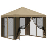 Gazebo da giardino con pareti laterali 3 x 3 m Beige