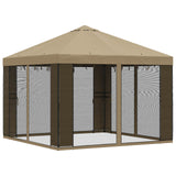Gazebo da giardino con pareti laterali 3 x 3 m Beige