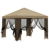 Gazebo da giardino con pareti laterali 3 x 3 m Beige