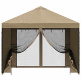 Gazebo da giardino con pareti laterali 3 x 3 m Beige