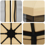 Gazebo da giardino con pareti laterali 3 x 3 m Crema