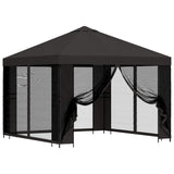 Gazebo da giardino con pareti laterali 3 x 3 m Antracite