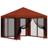 Gazebo da giardino con pareti laterali 3 x 3 m Terracotta
