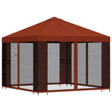 Gazebo da giardino con pareti laterali 3 x 3 m Terracotta