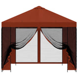 Gazebo da giardino con pareti laterali 3 x 3 m Terracotta