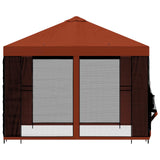 Gazebo da giardino con pareti laterali 3 x 3 m Terracotta