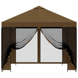 Gazebo da giardino con pareti laterali 3 x 3 m Tortora