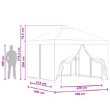 Gazebo da giardino con pareti laterali 3 x 3 m Giallo