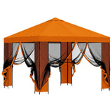 Gazebo da giardino con pareti laterali 3 x 3 m Arancione
