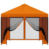 Gazebo da giardino con pareti laterali 3 x 3 m Arancione
