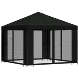 Gazebo da giardino con pareti laterali 3 x 3 m Nero