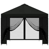 Gazebo da giardino con pareti laterali 3 x 3 m Nero