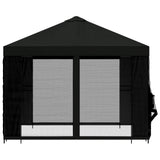 Gazebo da giardino con pareti laterali 3 x 3 m Nero