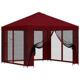 Gazebo da giardino con pareti laterali 3 x 3 m Borgogna