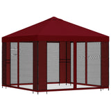 Gazebo da giardino con pareti laterali 3 x 3 m Borgogna
