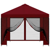 Gazebo da giardino con pareti laterali 3 x 3 m Borgogna