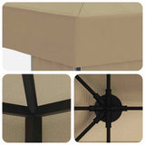 Gazebo 4  3 m Beige Poliestere e Acciaio 190 gsm