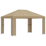 Gazebo 4  3 m Beige Poliestere e Acciaio 190 gsm
