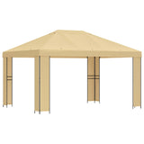 Gazebo 4  3 m Crema Poliestere e Acciaio 190 gsm