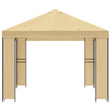 Gazebo 4  3 m Crema Poliestere e Acciaio 190 gsm