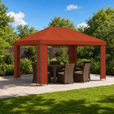 Gazebo 4  3 m Terracotta Poliestere e Acciaio 190 gsm