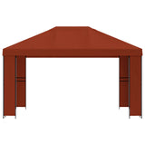 Gazebo 4  3 m Terracotta Poliestere e Acciaio 190 gsm