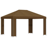 Gazebo 4  3 m Tortora Poliestere e Acciaio 190 gsm