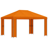 Gazebo 4  3 m Arancione Poliestere e Acciaio 190 gsm