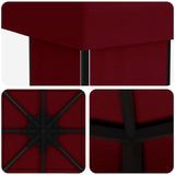 Gazebo 4  3 m Borgogna Poliestere e Acciaio 190 gsm