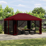 Gazebo 4  3 m Borgogna Poliestere e Acciaio 190 gsm