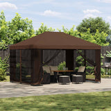 Gazebo 4  3 m Marrone Poliestere e Acciaio 190 gsm