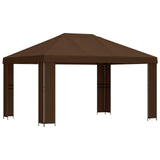 Gazebo 4  3 m Marrone Poliestere e Acciaio 190 gsm