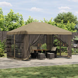 Gazebo da giardino con pareti laterali 4  3 m Beige