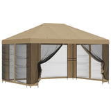 Gazebo da giardino con pareti laterali 4  3 m Beige