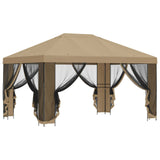 Gazebo da giardino con pareti laterali 4  3 m Beige